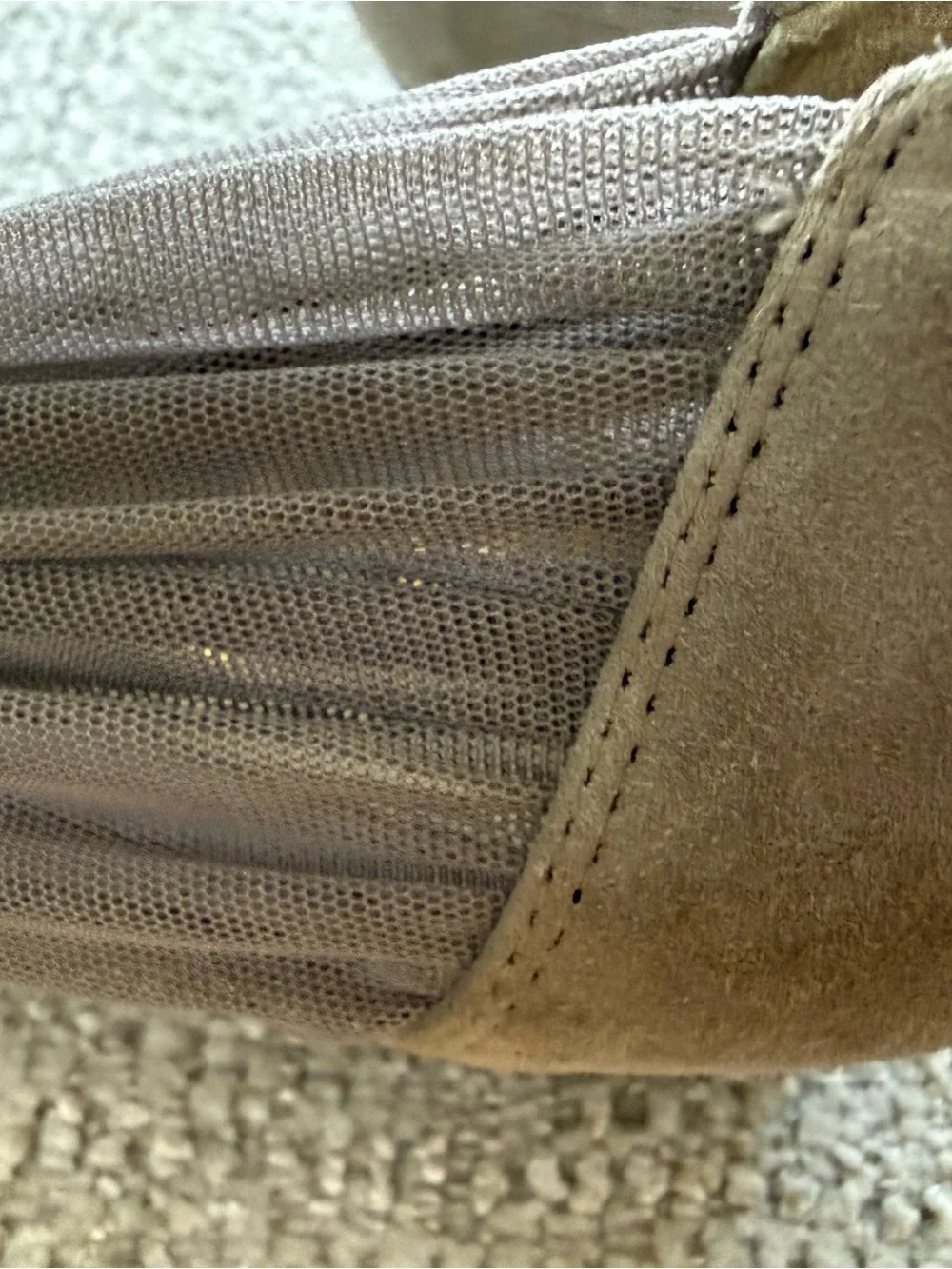 Fendi Taupe Knit Knot Ballet Flats